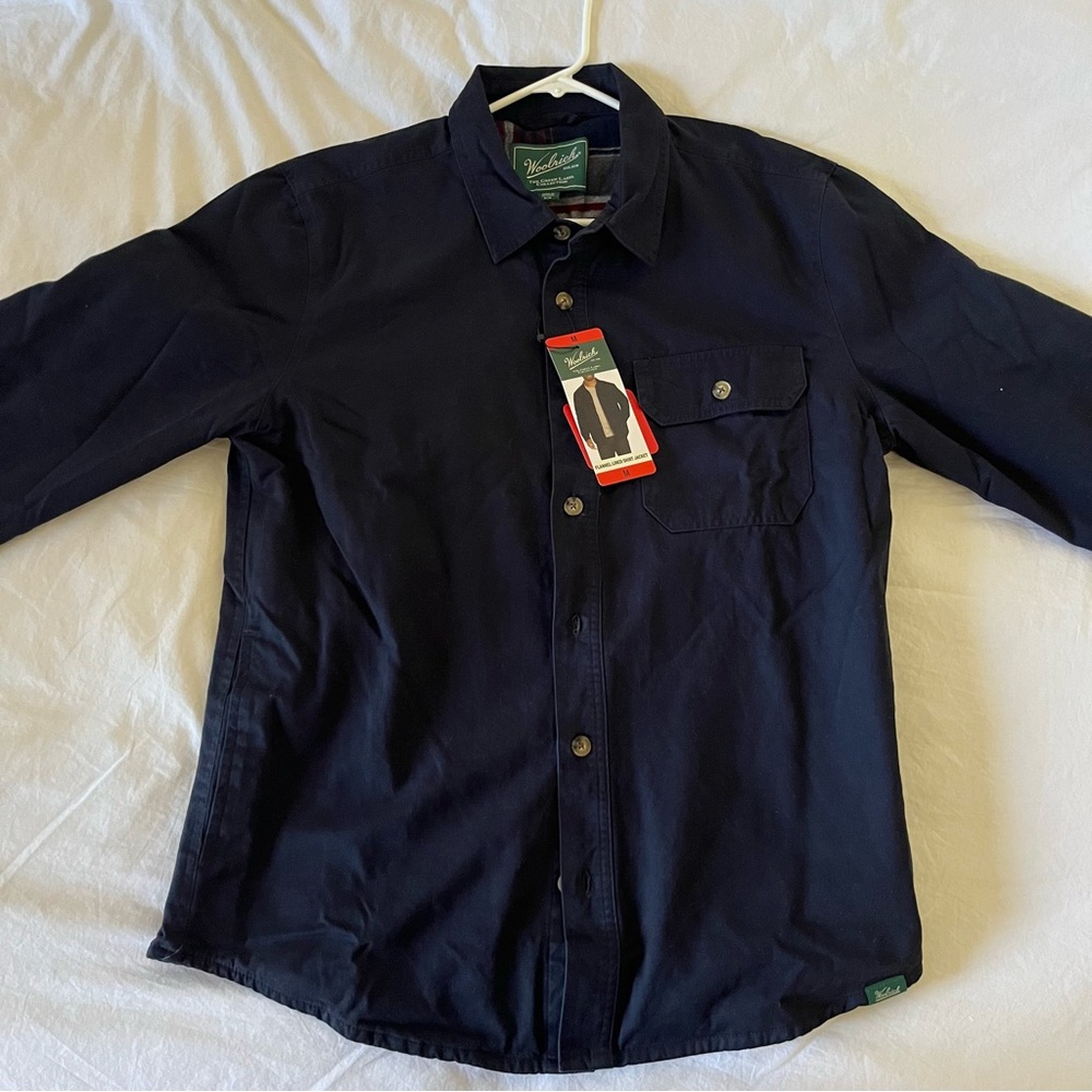 Woolrich Mills Green Label Collection Shirt Jacket in Navy Blue